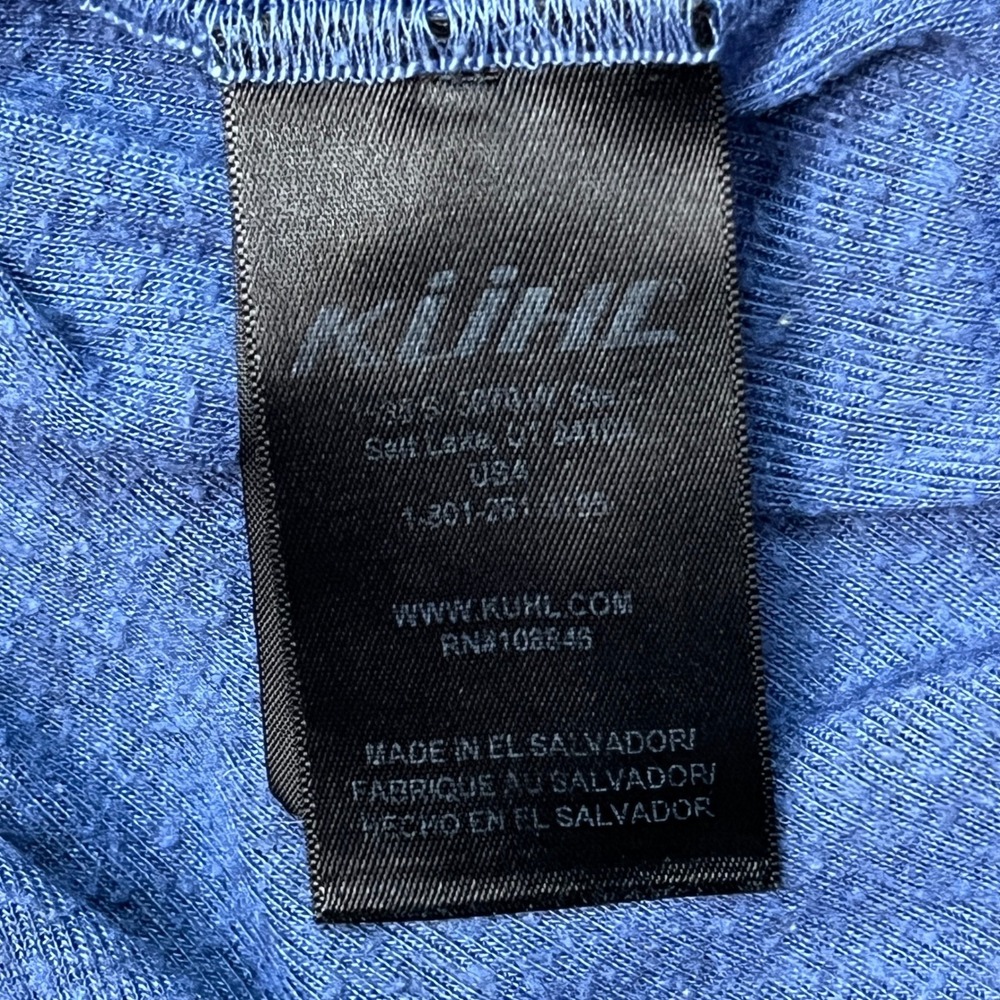 KUHL Top Womens Small Blue Heathered Long Sleeve Thumbholes Akkomplice Krew EUC - Picture 7 of 12